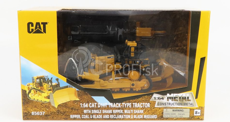 Dm-models Caterpillar Card11t Ruspa Cingolata - Škrabací pásový traktor 1:64 žltá čierna