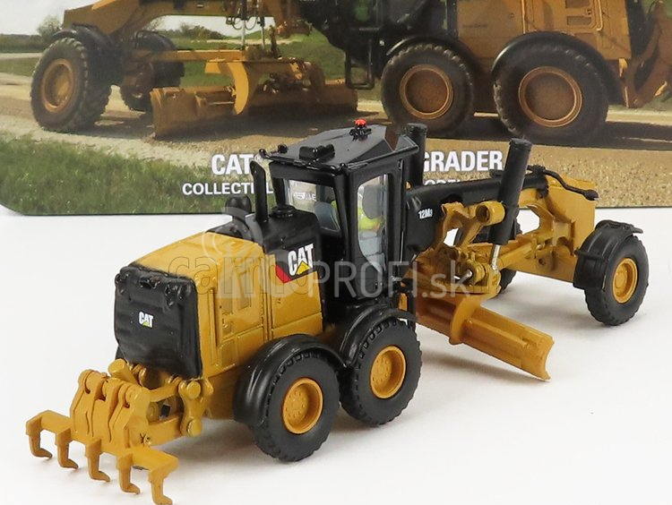 Dm-models Caterpillar Cat12m3 Ruspa Livellatrice Gommata - škrabací traktor, motorový grejder 1:87 žltá čierna