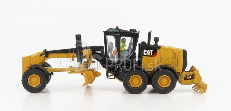 Dm-models Caterpillar Cat12m3 Ruspa Livellatrice Gommata - škrabací traktor, motorový grejder 1:87 žltá čierna