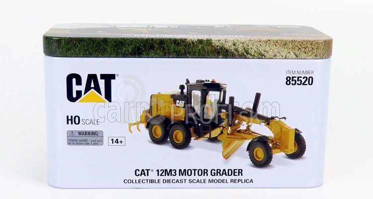 Dm-models Caterpillar Cat12m3 Ruspa Livellatrice Gommata - škrabací traktor, motorový grejder 1:87 žltá čierna