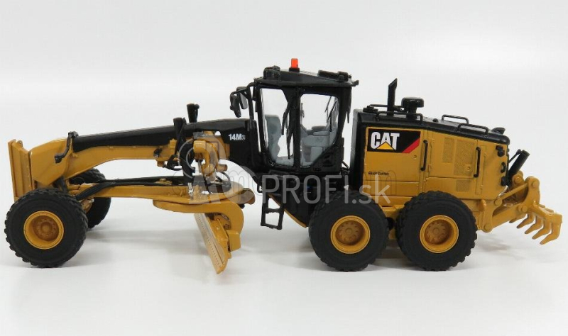 Dm-models Caterpillar Cat14m3 Ruspa Livellatrice Gommata - škrabací traktor, motorový grejder 1:50 žltá čierna