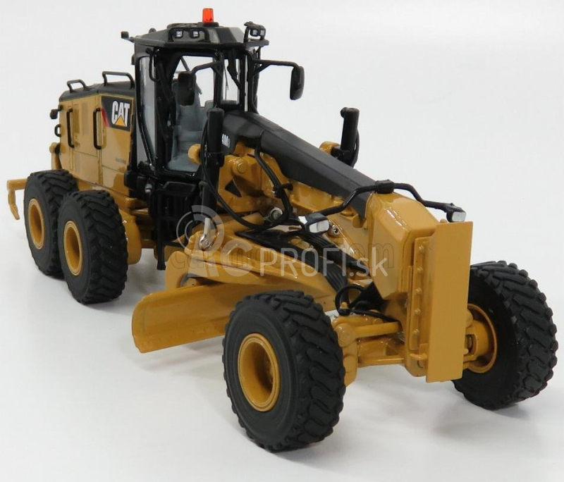 Dm-models Caterpillar Cat14m3 Ruspa Livellatrice Gommata - škrabací traktor, motorový grejder 1:50 žltá čierna