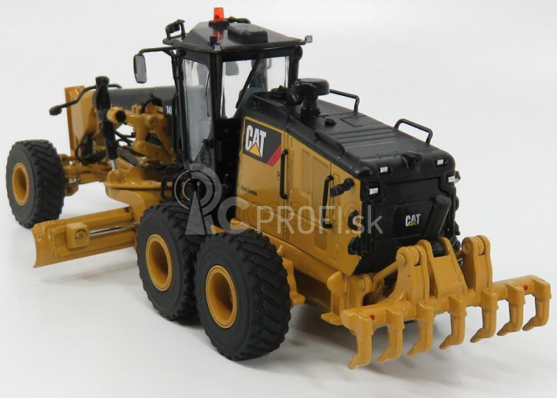 Dm-models Caterpillar Cat14m3 Ruspa Livellatrice Gommata - škrabací traktor, motorový grejder 1:50 žltá čierna