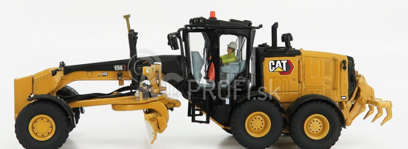 Dm-models Caterpillar Cat150 Ruspa Livellatrice Gommata - škrabací traktor, motorový grejder 1:50 žltá čierna