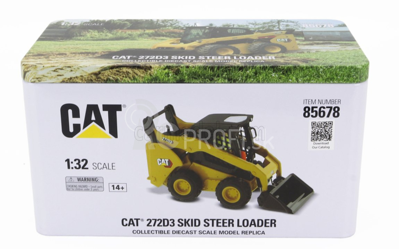 Dm-models Caterpillar Cat272d3 Ruspa Gommata - šmykom riadený nakladač 1:32 žltá čierna