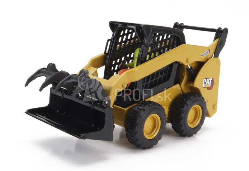 Dm-models Caterpillar Cat272d3 Ruspa Gommata - šmykom riadený nakladač 1:32 žltá čierna