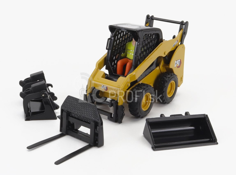 Dm-models Caterpillar Cat272d3 Ruspa Gommata - šmykom riadený nakladač 1:32 žltá čierna