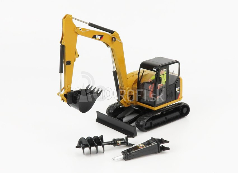 Dm-models Caterpillar Cat308e2 Cr Sb Escavatore Cingolato - Traktor Hydraulické minirýpadlo 1:32 žltá čierna