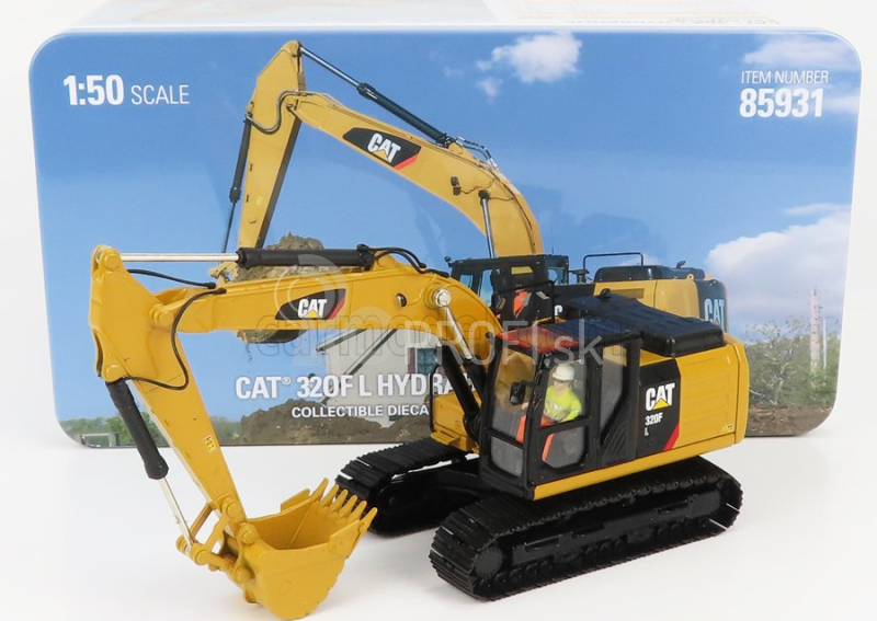 Dm-models Caterpillar Cat320f L Escavatore Cingolato - traktor hydraulické rýpadlo 1:50 žltá čierna