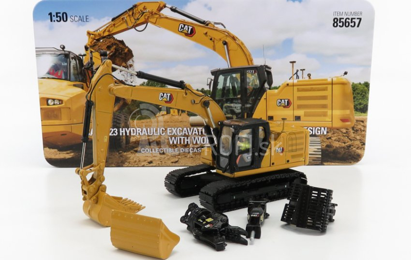 Dm-models Caterpillar Cat323 Escavatore Cingolato - traktor hydraulické rýpadlo 1:50 žltá čierna