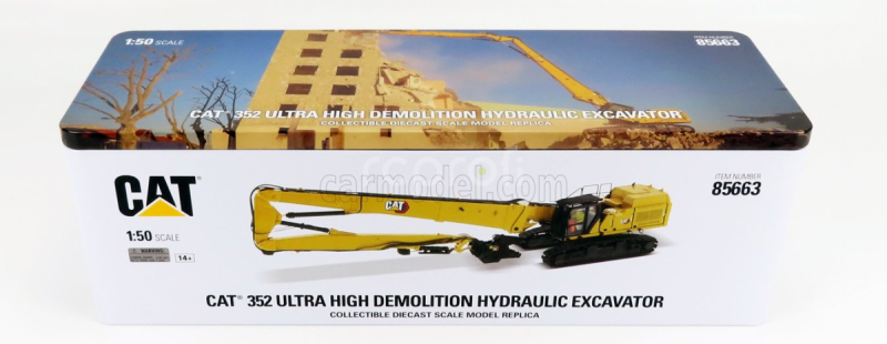 Dm-models Caterpillar Cat352 Escavatore Cingolato - Ultra High Demolition Hydraulic Excavator 1:50 Yellow Black