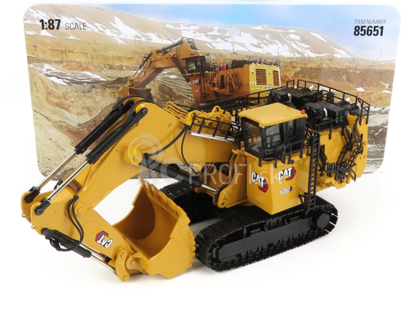 Dm-models Caterpillar Cat6060 Escavatore Cingolato - Traktor Hydraulické rýpadlo Banícka čelná lopata Škrabka 1:87 Žltá čierna