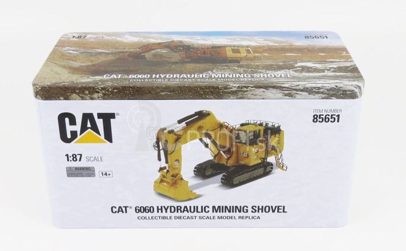 Dm-models Caterpillar Cat6060 Escavatore Cingolato - Traktor Hydraulické rýpadlo Banícka čelná lopata Škrabka 1:87 Žltá čierna