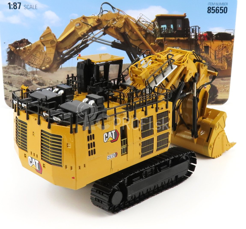 Dm-models Caterpillar Cat6060fs Escavatore Cingolato - Traktor Hydraulické rýpadlo Banícka čelná lopata Škrabka 1:87 Žltá čierna