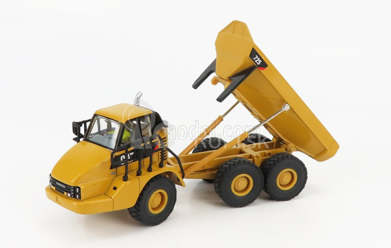 Dm-models Caterpillar Cat725 Cassone Ribaltabile Cava 3-assi - kĺbový nákladný automobil 1:50 žltá čierna