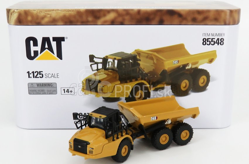 Dm-models Caterpillar Cat745 Cassone Ribaltabile Cava 3-assi - kĺbový nákladný automobil 1:125 žltá čierna