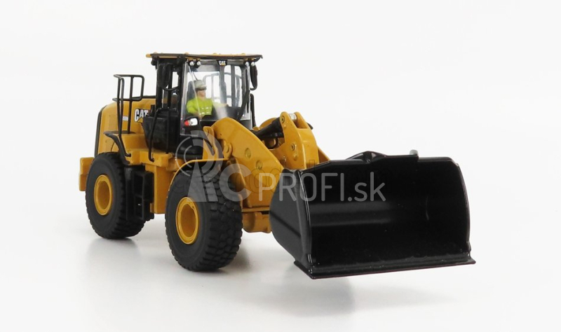 Dm-models Caterpillar Cat950m Ruspa Gommata - škrabací traktor - kolesový nakladač 1:50 žltá čierna