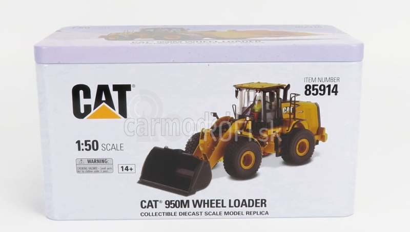 Dm-models Caterpillar Cat950m Ruspa Gommata - škrabací traktor - kolesový nakladač 1:50 žltá čierna