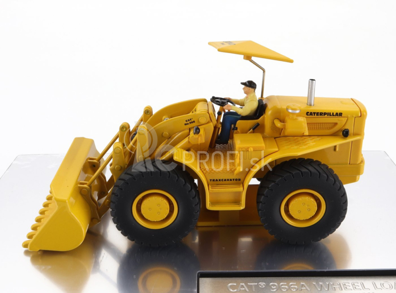 Dm-models Caterpillar Cat966a Ruspa Gommata - škrabací traktor - kolesový nakladač 1:50 žltá čierna