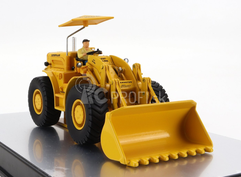 Dm-models Caterpillar Cat966a Ruspa Gommata - škrabací traktor - kolesový nakladač 1:50 žltá čierna