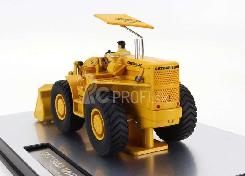 Dm-models Caterpillar Cat966a Ruspa Gommata - škrabací traktor - kolesový nakladač 1:50 žltá čierna