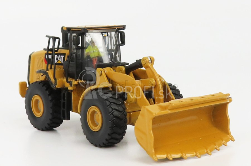 Dm-models Caterpillar Cat966m Ruspa Gommata - škrabací traktor - kolesový nakladač 1:87 žltá čierna