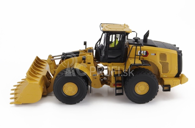 Dm-models Caterpillar Cat980 Ruspa Gommata - škrabací traktor - kolesový nakladač 1:50 žltá čierna