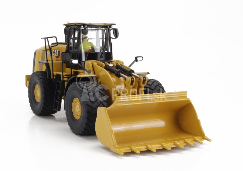 Dm-models Caterpillar Cat980 Ruspa Gommata - škrabací traktor - kolesový nakladač 1:50 žltá čierna