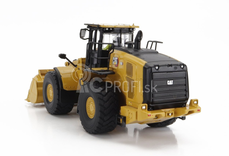 Dm-models Caterpillar Cat980 Ruspa Gommata - škrabací traktor - kolesový nakladač 1:50 žltá čierna