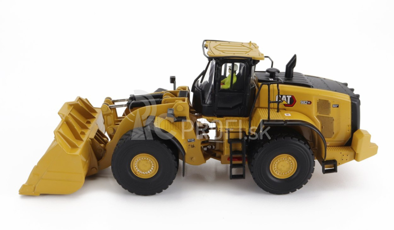 Dm-models Caterpillar Cat982xe Ruspa Gommata - škrabací traktor - kolesový nakladač 1:50 žltá čierna