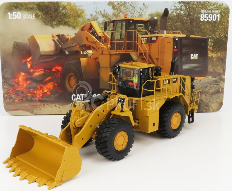 Dm-models Caterpillar Cat994k Ruspa Gommata - škrabací traktor - kolesový nakladač 1:50 žltá čierna