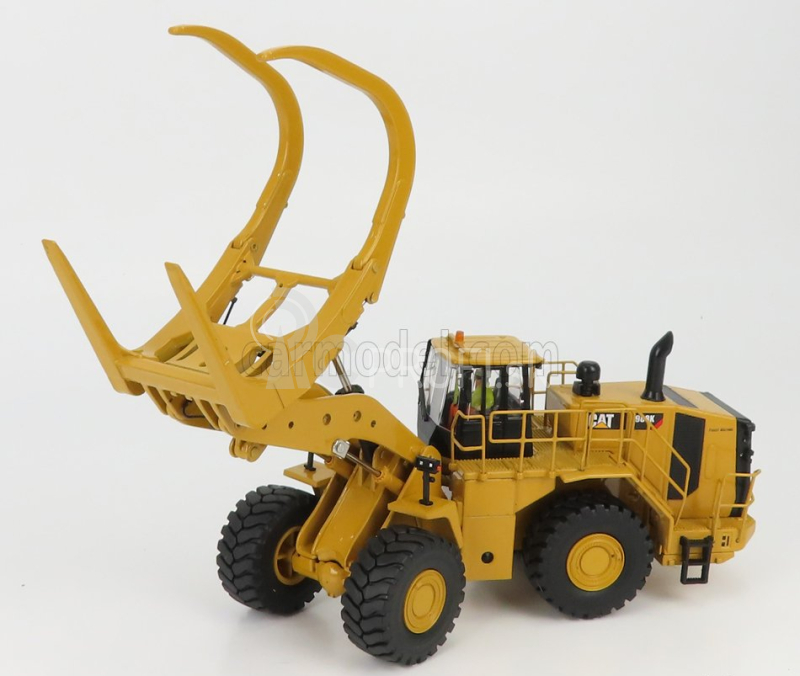 Dm-models Caterpillar Cat994k Ruspa Gommata - škrabací traktor kolesový nakladač s drapákom na kmene 1:50 žltá čierna