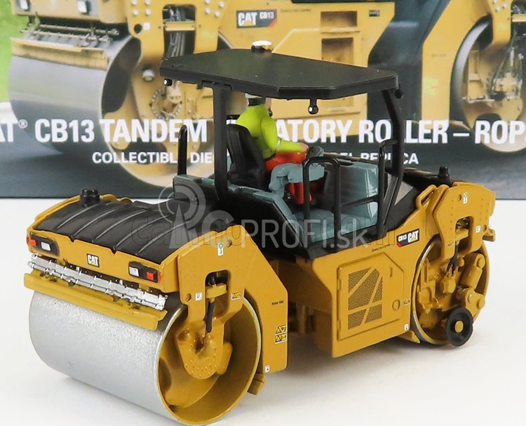 Dm-models Caterpillar Catcb13 Rullo Vibrante Monotamburo - Schiacciasassi - Drvič kameňa Roll - Utility Compactor 1:50 Yellow Black