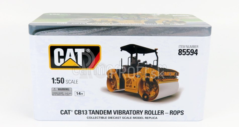 Dm-models Caterpillar Catcb13 Rullo Vibrante Monotamburo - Schiacciasassi - Drvič kameňa Roll - Utility Compactor 1:50 Yellow Black