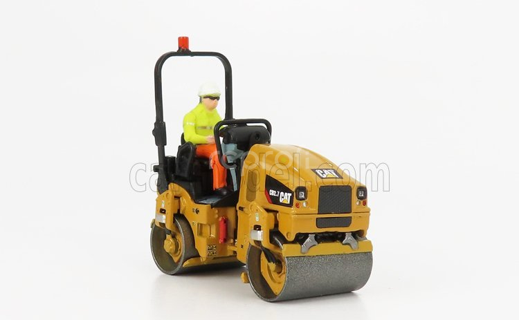 Dm-models Caterpillar Catcb2.7 Rullo Vibrante Monotamburo - Schiacciasassi - Drvič kameňa Roll - Utility Compactor 1:50 Yellow Black