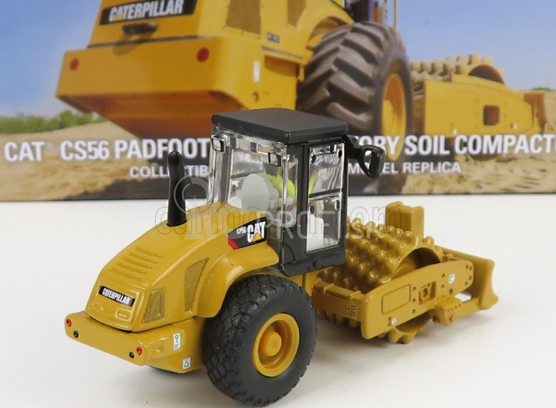 Dm-models Caterpillar Catcs56 Rullo Vibrante Monotamburo - Schiacciasassi - Drvič kameňa - Padfoot Drum Vibračný zhutňovač pôdy 1:87 Yellow Black