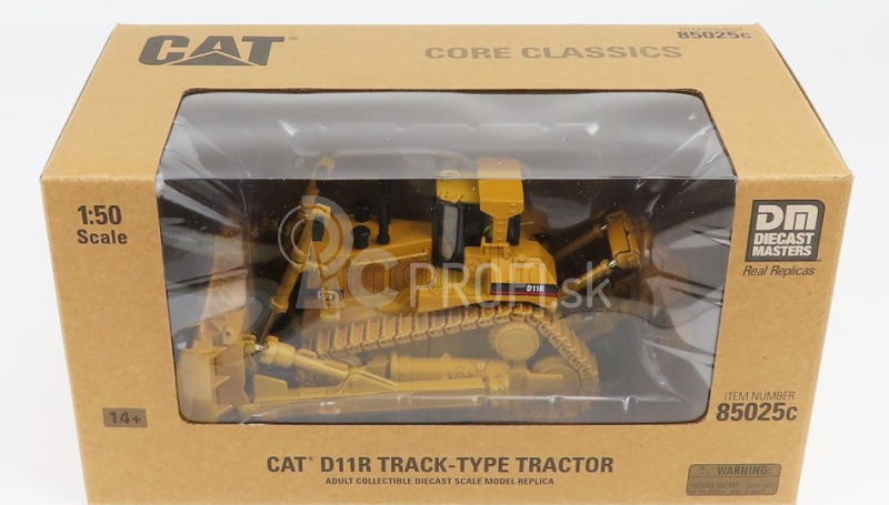 Dm-models Caterpillar Catd11r Dozer Ruspa Cingolata - škrabací traktor 1:50 žltá čierna