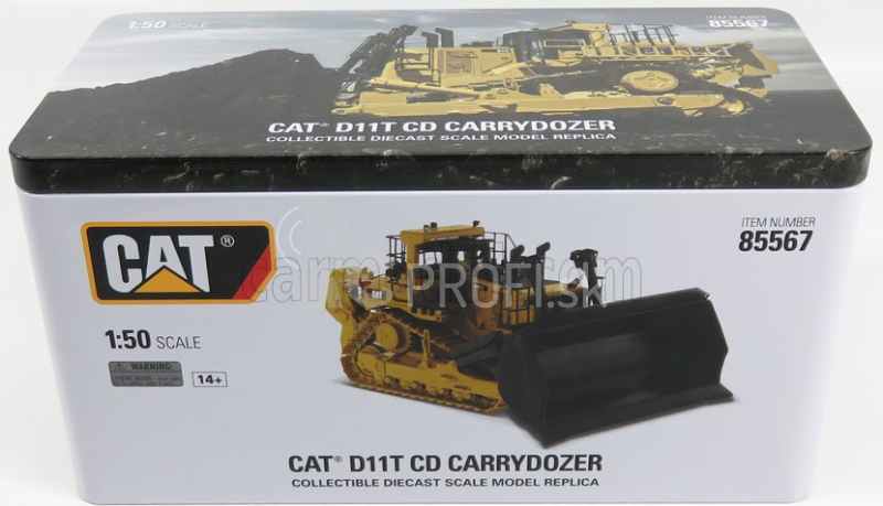 Dm-models Caterpillar Catd11t Carrydozer Ruspa Cingolata - škrabací traktor 1:50 žltá čierna