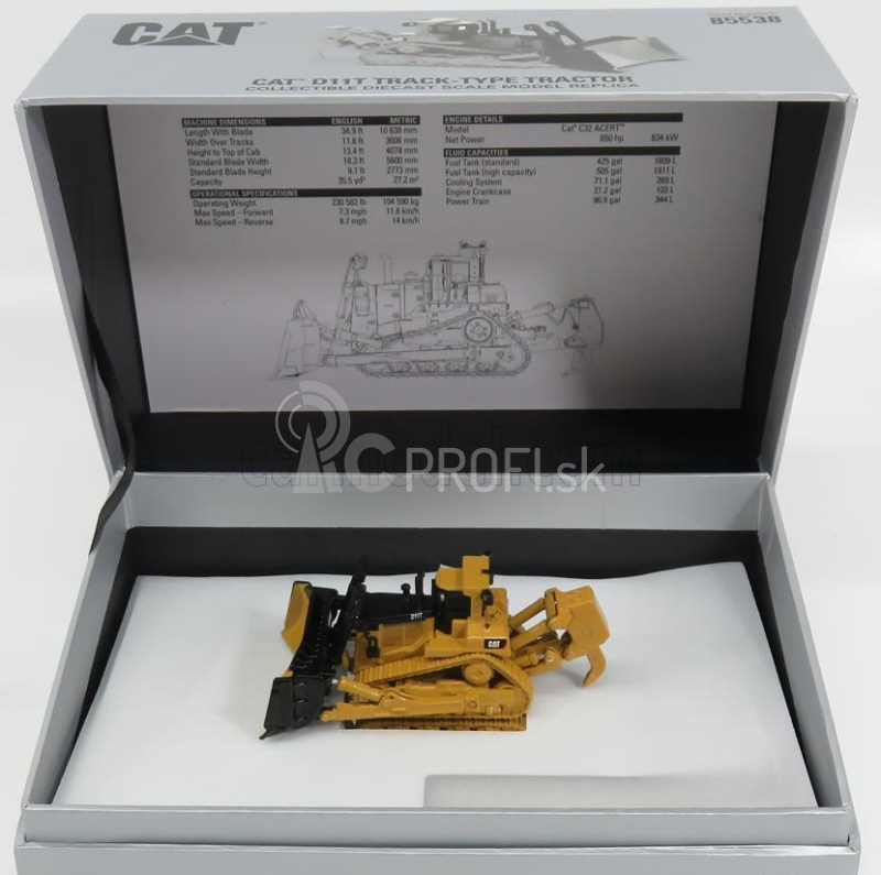 Dm-models Caterpillar Catd11t Ruspa Cingolata - škrabací traktor 1:125 žltá čierna