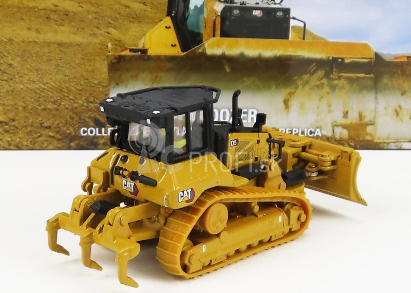 Dm-models Caterpillar Catd5 Dozer Ruspa Cingolata - škrabací traktor 1:87 žltá čierna