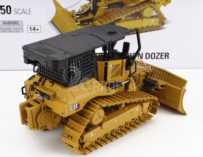 Dm-models Caterpillar Catd5 Lgp protipožiarny buldozér Ruspa Cingolata - škrabací traktor 1:50 žltá čierna