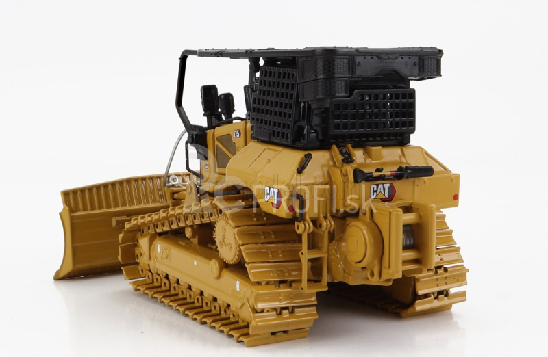 Dm-models Caterpillar Catd5 Lgp protipožiarny buldozér Ruspa Cingolata - škrabací traktor 1:50 žltá čierna