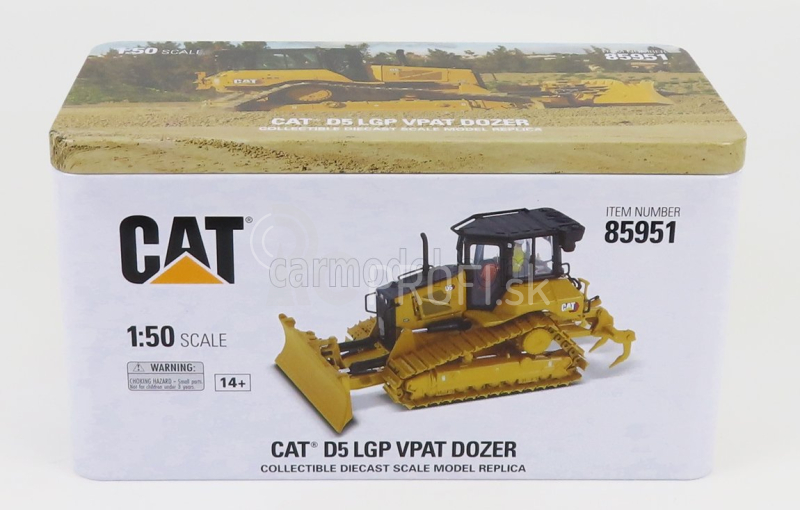 Dm-models Caterpillar Catd5 Lgp Vpat Dozer Ruspa Cingolata - škrabací traktor 1:50 žltá čierna