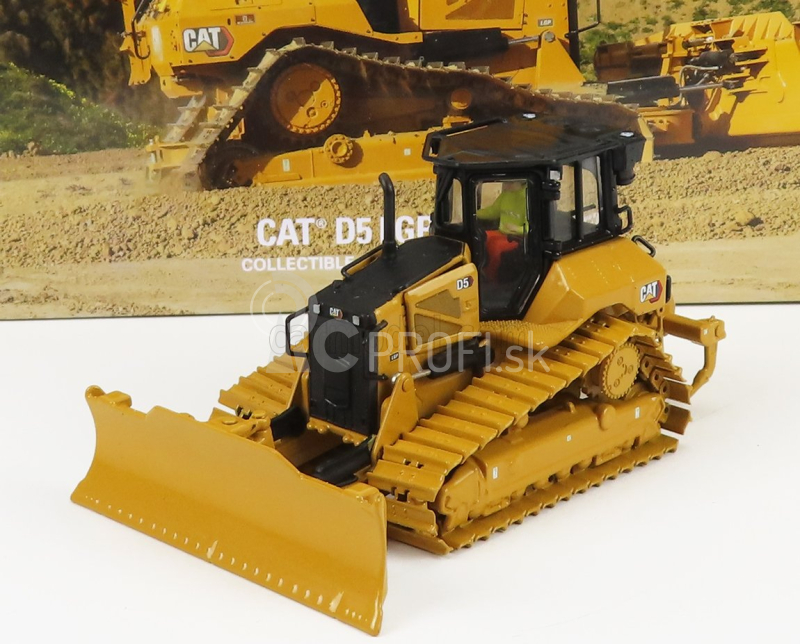 Dm-models Caterpillar Catd5 Lgp Vpat Dozer Ruspa Cingolata - škrabací traktor 1:50 žltá čierna