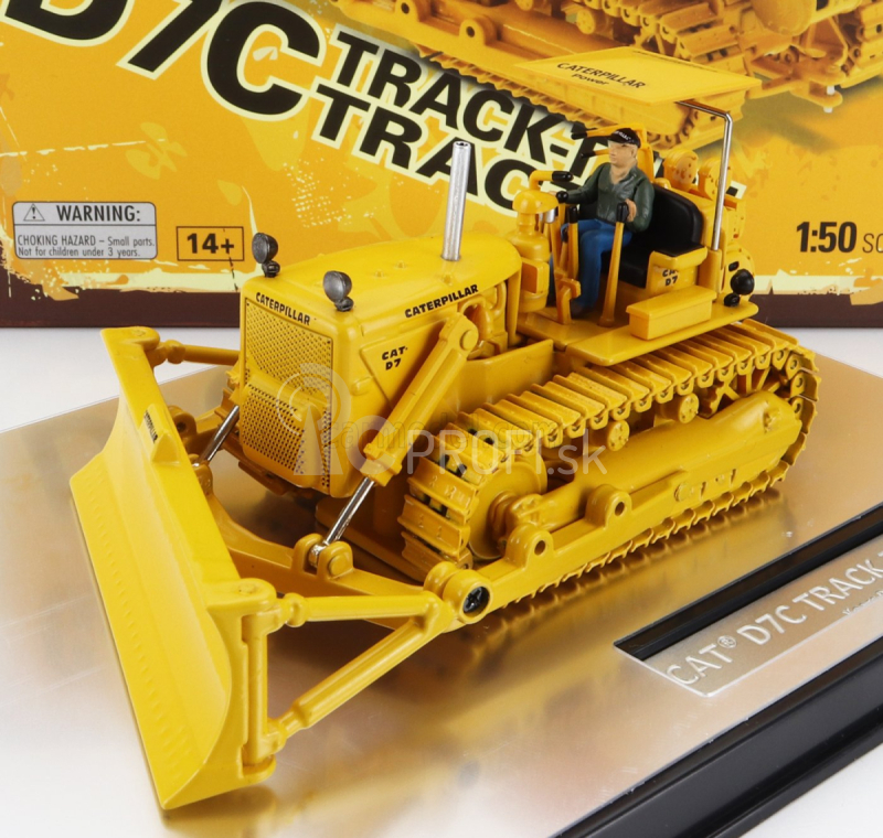 Dm-models Caterpillar Catd7c Ruspa Cingolata - pásový traktor 1:50 žltá čierna