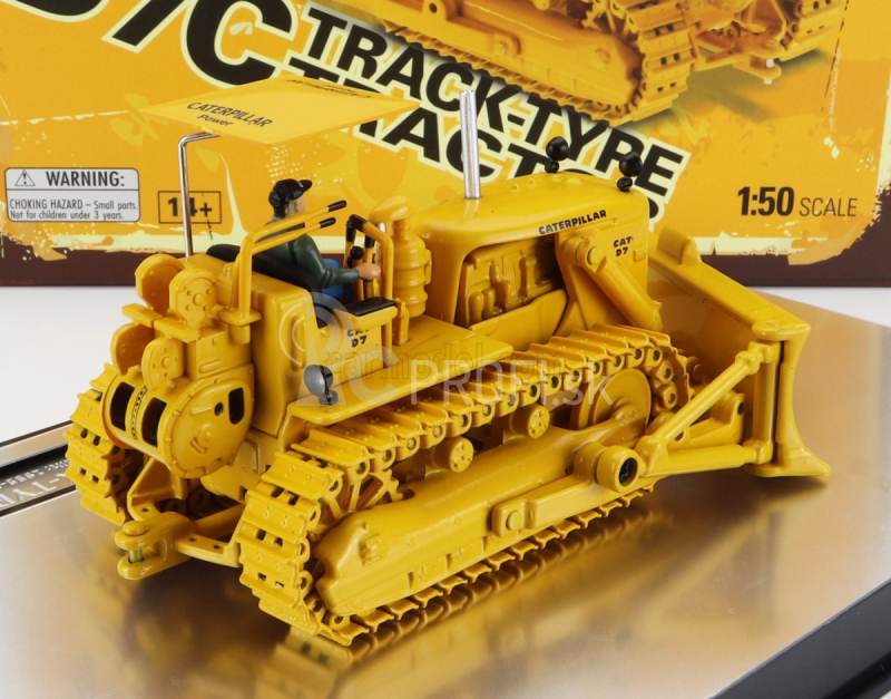 Dm-models Caterpillar Catd7c Ruspa Cingolata - pásový traktor 1:50 žltá čierna