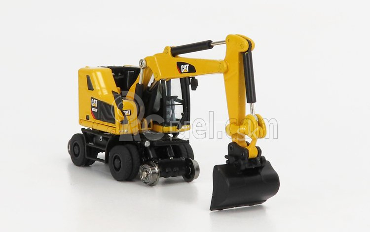 Dm-models Caterpillar Catm323f Escavatore Gommato Su Rotaie Ferroviarie - Hydraulický škrabák na traktor 1:87 Yellow Black