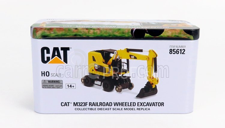 Dm-models Caterpillar Catm323f Escavatore Gommato Su Rotaie Ferroviarie - Hydraulický škrabák na traktor 1:87 Yellow Black