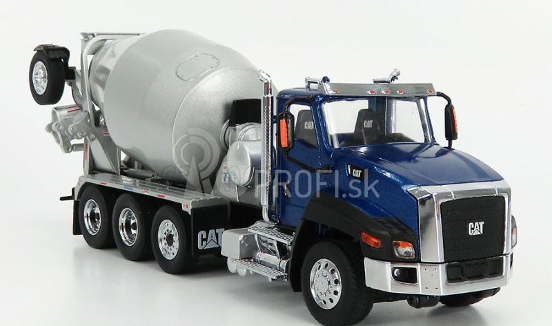 Dm-models Caterpillar Ct660 Betoniera Cementová miešačka 4-assi 2016 1:50 Blue Met Silver