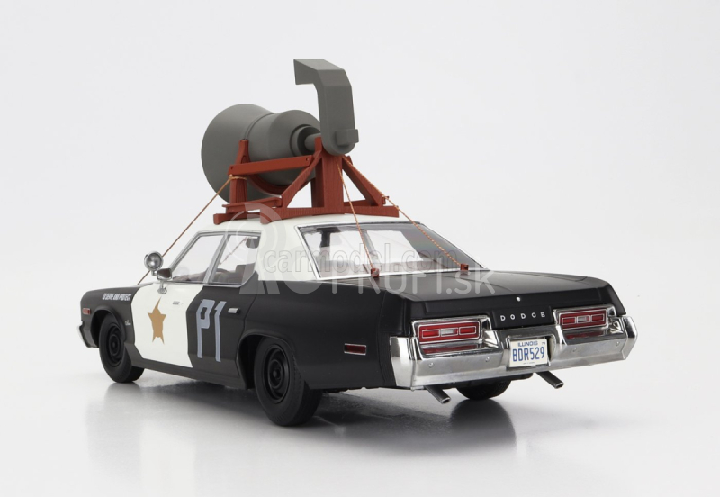 Dodge Monaco Bluesmobile 1974 v mierke kk - Look-a-like - S klaksónom na streche 1:18 Black White